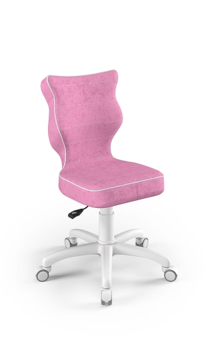 Krzesło do biurka dla dziewczynki dopasowane do wzrostu 133-159 cm, model Petit kolor różowy obrotowe