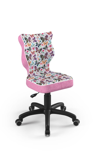 Krzesło do biurka dla dziewczynki dopasowane do wzrostu 133-159 cm, model Petit motyw motylki obrotowe