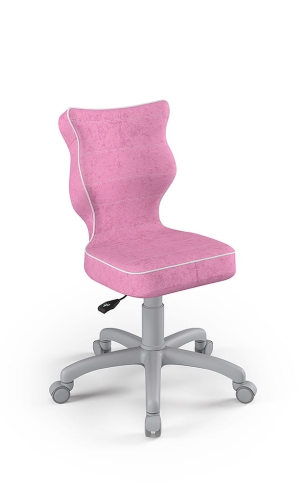 Krzesło do biurka dla dziewczynki dopasowane do wzrostu 133-159 cm, model Petit kolor różowy obrotowe