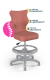Krzesło do biurka dla dziewczynki dopasowane do wzrostu 133-159 cm, model Petit z podnóżkiem kolor różowy obrotowe