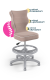 Krzesło do biurka dla dziewczynki dopasowane do wzrostu 119-142 cm, model Petit z podnóżkiem kolor różowy obrotowe