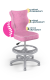 Krzesło do biurka dla dziewczynki dopasowane do wzrostu 133-159 cm, model Petit z podnóżkiem kolor różowy obrotowe
