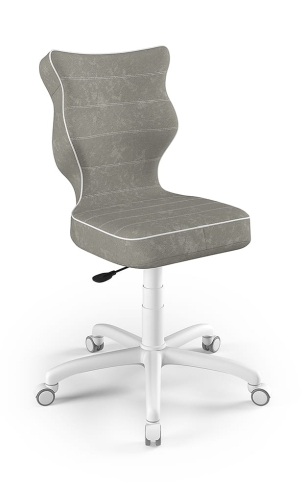 Krzesło do biurka dla dziecka dopasowane do wzrostu 159-188 cm, model Petit szary obrotowe