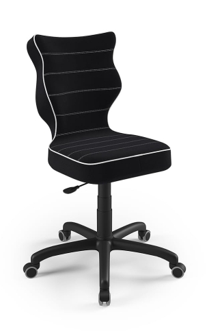 Krzesło do biurka dla dziecka dopasowane do wzrostu 146-176,5 cm, model Petit czarny obrotowe