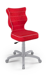 Krzesło do biurka dla dziecka dopasowane do wzrostu 146-176,5 cm, model Petit czerwony obrotowe