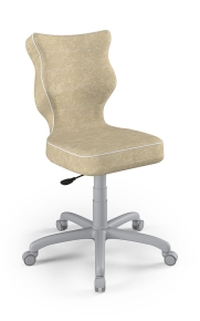 Krzesło do biurka dla dziecka dopasowane do wzrostu 146-176,5 cm, model Petit beżowy obrotowe