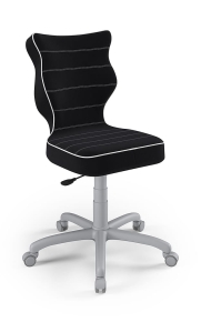 Krzesło do biurka dla dziecka dopasowane do wzrostu 146-176,5 cm, model Petit czarny obrotowe