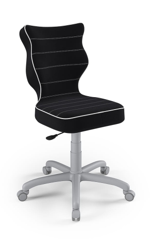 Krzesło do biurka dla dziecka dopasowane do wzrostu 146-176,5 cm, model Petit czarny obrotowe