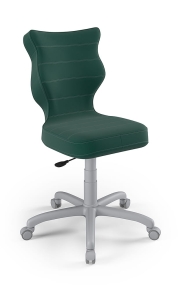 Krzesło do biurka dla dziecka dopasowane do wzrostu 146-176,5 cm, model Petit zielony obrotowe