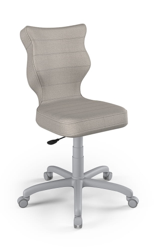 Krzesło do biurka dla dziecka dopasowane do wzrostu 146-176,5 cm, model Petit szary obrotowe