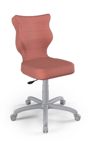 Krzesło do biurka dla dziewczynki dopasowane do wzrostu 146-176,5 cm, model Petit różowy obrotowe