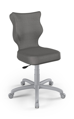Krzesło do biurka dla dziecka dopasowane do wzrostu 146-176,5 cm, model Petit ciemny szary obrotowe