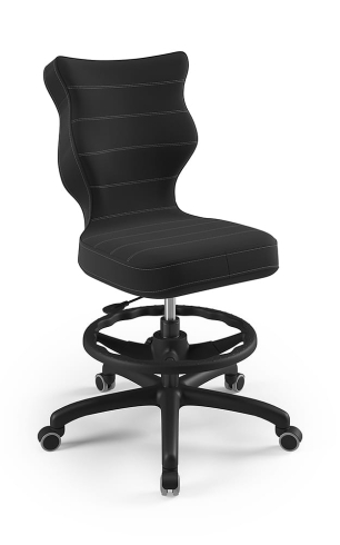 Krzesło do biurka dla dziecka dopasowane do wzrostu 146-176,5 cm, model Petit z podnóżkiem kolor antracyt obrotowe