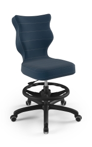 Krzesło do biurka dla dziecka dopasowane do wzrostu 146-176,5 cm, model Petit z podnóżkiem kolor granatowy obrotowe