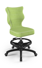 Krzesło do biurka dla dziecka dopasowane do wzrostu 159-188 cm, model Petit z podnóżkiem kolor zielony obrotowe