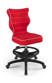 Krzesło do biurka dla dziecka dopasowane do wzrostu 159-188 cm, model Petit z podnóżkiem kolor czerwony obrotowe