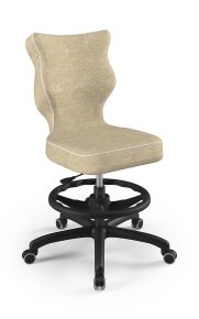 Krzesło do biurka dla dziecka dopasowane do wzrostu 159-188 cm, model Petit z podnóżkiem kolor beżowy obrotowe