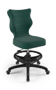 Krzesło do biurka dla dziecka dopasowane do wzrostu 159-188 cm, model Petit z podnóżkiem kolor zielony obrotowe