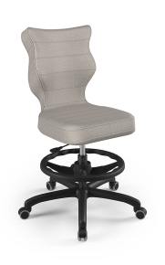 Krzesło do biurka dla dziecka dopasowane do wzrostu 159-188 cm, model Petit z podnóżkiem kolor szary obrotowe