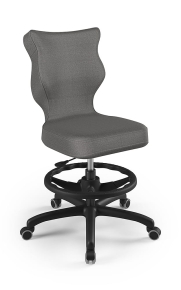 Krzesło do biurka dla dziecka dopasowane do wzrostu 159-188 cm, model Petit z podnóżkiem kolor ciemny szary obrotowe