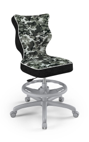 Krzesło do biurka dla dziecka dopasowane do wzrostu 146-176,5 cm, model Petit z podnóżkiem motyw moro obrotowe