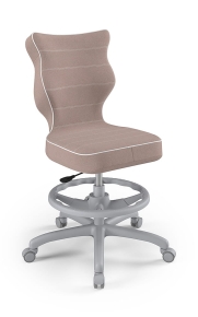 Krzesło do biurka dla dziewczynki dopasowane do wzrostu 146-176,5 cm, model Petit z podnóżkiem kolor różowy obrotowe