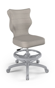 Krzesło do biurka dla dziecka dopasowane do wzrostu 146-176,5 cm, model Petit z podnóżkiem kolor szary obrotowe