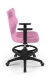 Krzesło do biurka dla dziewczynki dopasowane do wzrostu 146-176,5 cm, model Duo z podnóżkiem kolor różowy obrotowe