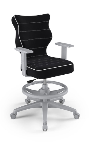 Krzesło do biurka dla dziecka dopasowane do wzrostu 146-176,5 cm, model Duo kolor czarny obrotowe