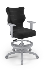 Krzesło do biurka dla dziecka  dopasowane do wzrostu 159-188 cm, model Duo z podnóżkiem kolor antracyt obrotowe