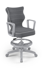 Krzesło do biurka dla dziecka dopasowane do wzrostu 159-188 cm, model Norm z podnóżkiem kolor ciemny szary obrotowe