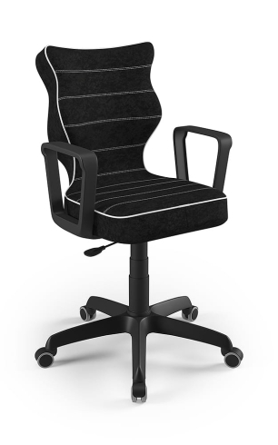 Krzesło do biurka dla dziecka dopasowane do wzrostu 146-176,5 cm, model Norm kolor czarny obrotowe