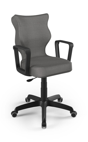 Krzesło do biurka dla dziecka dopasowane do wzrostu 146-176,5 cm, model Norm kolor ciemny szary obrotowe