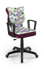 Krzesło do biurka dla dziewczynki dopasowane do wzrostu 159-188 cm, model Norm motyw sowy obrotowe
