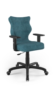 Krzesło biurowe dopasowane do wzrostu 159-188 cm, model Arco kolor niebieski obrotowe