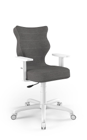 Krzesło biurowe dopasowane do wzrostu 159-188 cm, model Arco kolor ciemny szary obrotowe