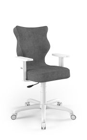 Krzesło biurowe dopasowane do wzrostu 159-188 cm, model Arco kolor ciemny szary obrotowe