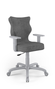 Krzesło biurowe dopasowane do wzrostu 159-188 cm, model Arco kolor ciemny szary obrotowe