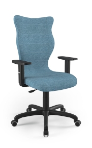 Krzesło biurowe dopasowane do wzrostu 180+ cm, model Arco kolor niebieski obrotowe