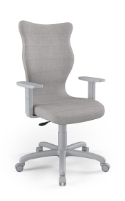Krzesło biurowe dopasowane do wzrostu 180+ cm, model Arco kolor melanż szary obrotowe