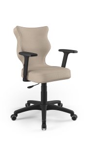 Krzesło biurowe dopasowane do wzrostu 159-188 cm, model Uni kolor beżowy obrotowe