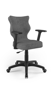 Krzesło biurowe dopasowane do wzrostu 159-188 cm, model Uni kolor ciemny szary obrotowe
