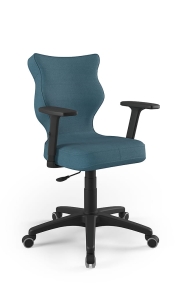Krzesło biurowe dopasowane do wzrostu 159-188 cm, model Uni kolor niebieski obrotowe