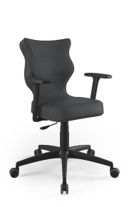 Krzesło biurowe dopasowane do wzrostu 159-188 cm, model Perto kolor antracyt obrotowe