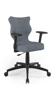 Krzesło biurowe dopasowane do wzrostu 159-188 cm, model Perto kolor granatowy obrotowe