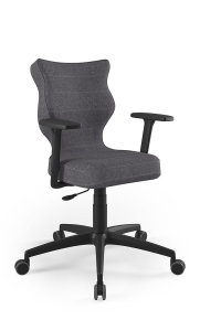 Krzesło biurowe dopasowane do wzrostu 159-188 cm, model Perto kolor czarny obrotowe