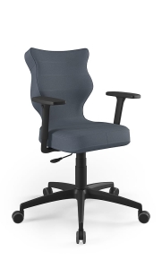 Krzesło biurowe dopasowane do wzrostu 159-188 cm, model Perto kolor granatowy obrotowe