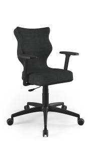 Krzesło biurowe dopasowane do wzrostu 159-188 cm, model Perto kolor antracyt obrotowe