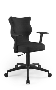 Krzesło biurowe dopasowane do wzrostu 159-188 cm, model Perto kolor czarny obrotowe