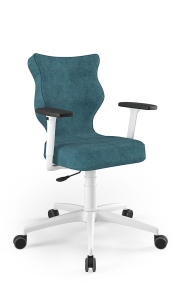 Krzesło biurowe dopasowane do wzrostu 159-188 cm, model Perto kolor niebieski obrotowe